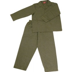 PYJAMA SUIT 100% COTTON DARK GREEN OLIVE GREEN SMALL CHECKS 8-9YR