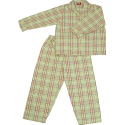 PYJAMA SUIT 100% COTTON AMERICAN GREEN CHECKS 5-10 YR